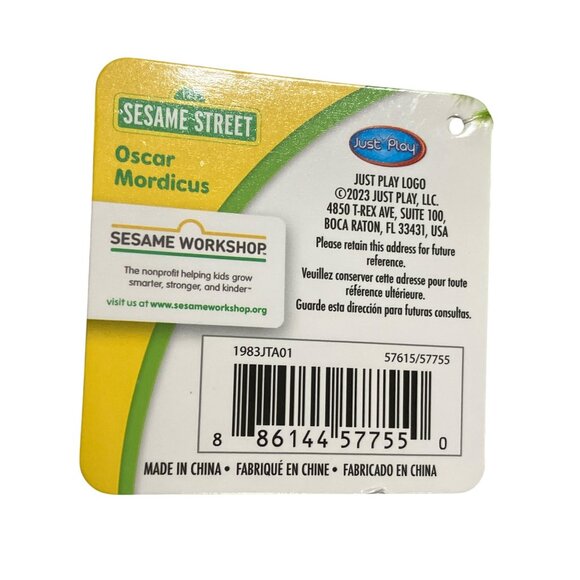 Oscar The Grouch Plush Toy In Trash Can Design For Ages 18+ Months By Sesame Str - Picture 10 of 12